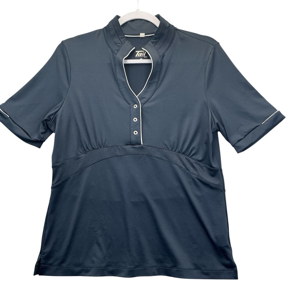 Tail Short Sleeve Performance Golf Tennis Zip Shirt Women’s Size Medium Navy